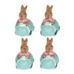 Nyúl tojásban poly 2,6x2,1x3,5cm - Türkiz S/4