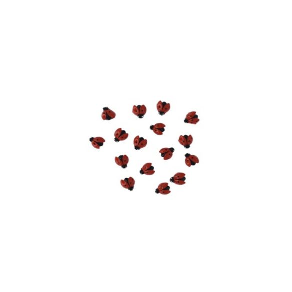 Katicabogár öntapadós poly 1,6x1,5x0,8cm - Piros,fekete S/18