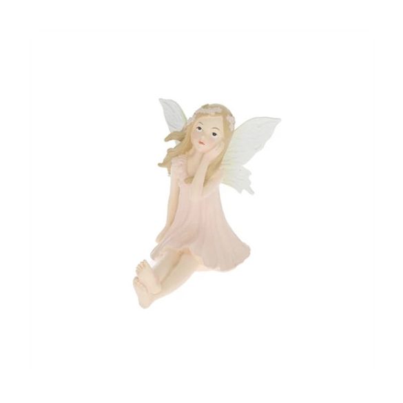 Tündér ülő poly 11,5x18x14cm - Rózsaszín