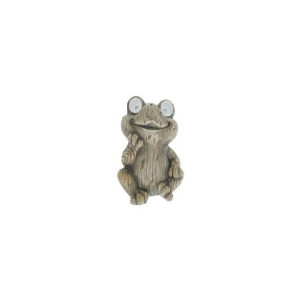 Béka szolár, LED-es magnézia 12,5x10,5x15cm - Natúr