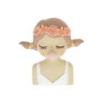   Lány rágógumival öntapadós poly 5,8x2,3x6,2cm - Rózsaszín, fehér