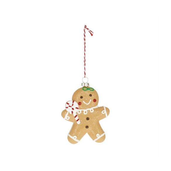 Mézeskalács figura nyalókával akasztós, glitteres 8,6x2,8x10cm