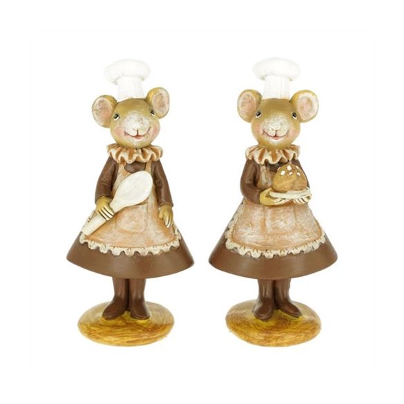 Egér sütivel, kanállal álló 6x4,5x13cm - 2 féle