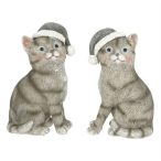Macska sapkában ülő poly 6,5x5x10,5cm - 2 féle