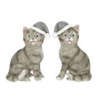 Macska sapkában ülő poly 5x4,5x8cm - 2 féle