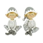 Manó fiú, lány sapkában ülő poly 5x4x7,5cm - 2 féle
