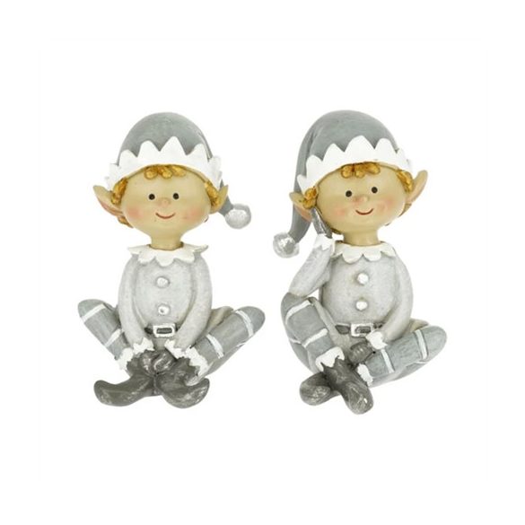 Manó fiú, lány sapkában ülő poly 5x4x7,5cm - 2 féle