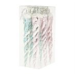 Jégcsap akasztós, glitteres 7,3x4,8x12,8cm - S/6