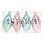 Karácsonyfadísz hosszúkás, glitteres 18,6x10,8x5cm - S/4