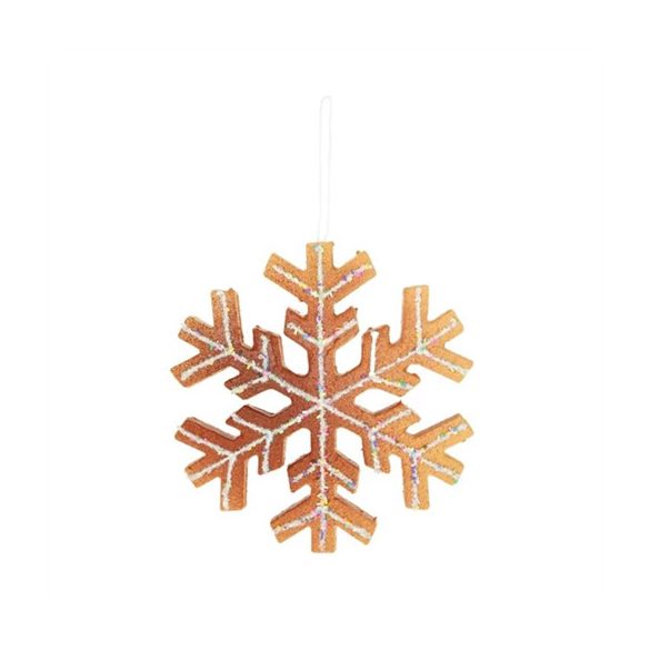 Mézeskalács hópehely akasztós 22x21x1,5cm