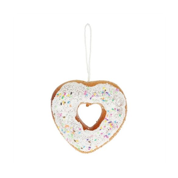 Mézeskalács fánk szív alakú, akasztós 11x11x4,5cm