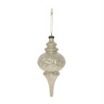   Karácsonyfadísz akasztós csillámos 11,5x26,5cm műanyag - Pezsgő