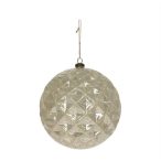 Karácsonyfadísz akasztós gömb 20cm műanyag - Pezsgő