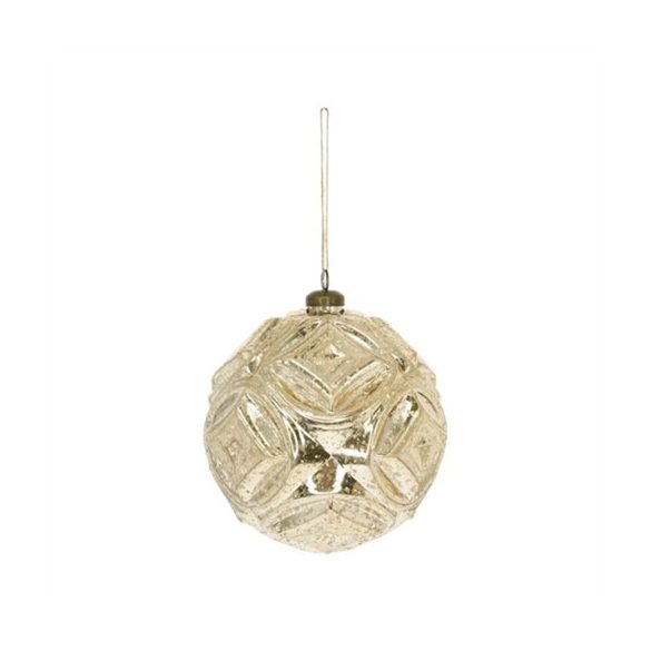 Karácsonyfadísz akasztós gömb 15cm műanyag - Pezsgő