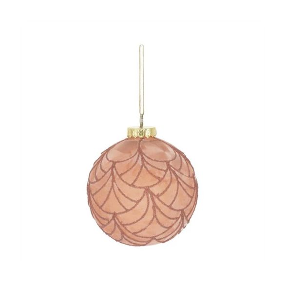 Karácsonyfadísz akasztós gömb 15cm műanyag - Rózsaszín