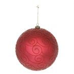 Karácsonyfadísz akasztós gömb 20cm műanyag - Bordó