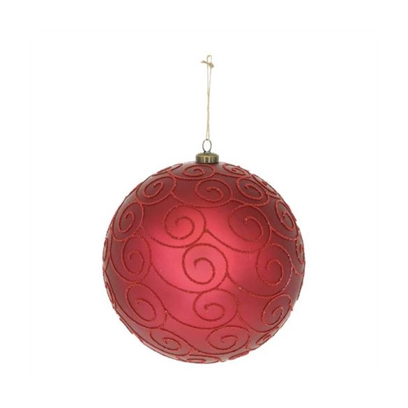 Karácsonyfadísz akasztós gömb 20cm műanyag - Bordó