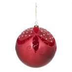 Karácsonyfadísz akasztós gömb 20cm műanyag - Bordó