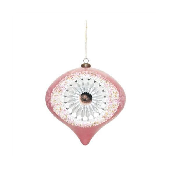 Karácsonyfadísz akasztós gömb 20cm műanyag - Rózsaszín