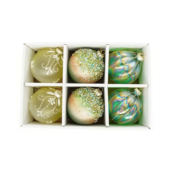 Üveg gömb 8cm hagyma alakú - Arany S/6