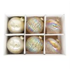 Üveg gömb 8cm hagyma alakú dombor mintával - Pezsgő S/6