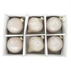   Üveg gömb 8cm hagyma, csepp, gyöngy alakú - Rózsaszín, mályva S/6