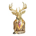 Szarvas torzó poly 31x21x54,5cm - Barna,arany