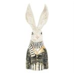 Nyúl torzó sállal poly 15,5x13,5x41,5cm - Arany,fekete