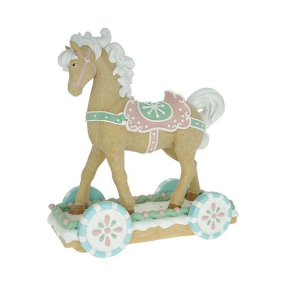 Mézeskalács játék ló glitteres poly 34,5x16x38cm