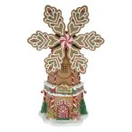 Mézeskalács szélmalom glitteres, LED-es poly 30x23x50 cm