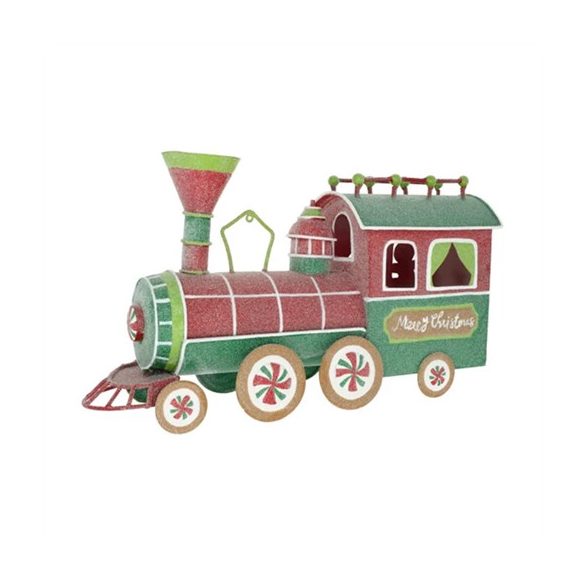 Játékvonat glitteres fém 37x11x21cm