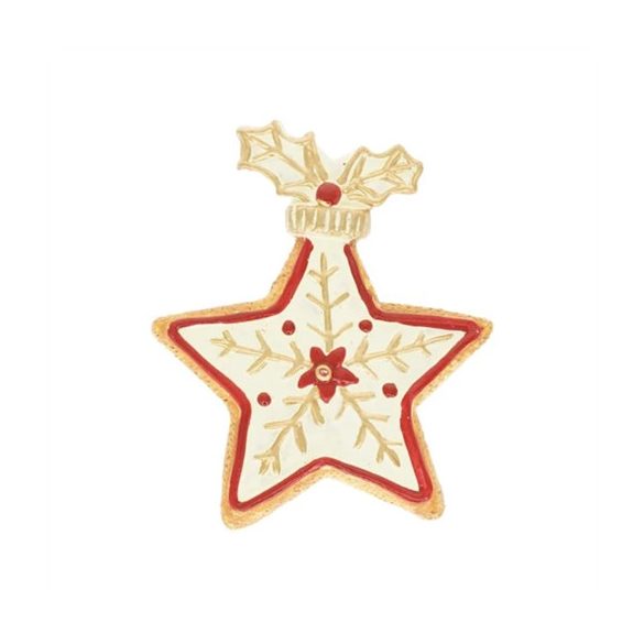 Mézeskalács karácsonyfadísz csillag poly 6,2x1x7,9cm