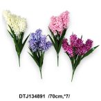   Jácint csokor (szatén) hosszúkás levéllel 70cm x7 - Több színben