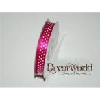 Szatén szalag pöttyös ciklámen 10mm x 12yard