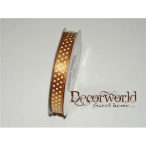 Szatén szalag pöttyös világos barna 10mm x 12yard