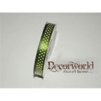 Szatén szalag pöttyös sötét mohazöld 10mm x 12yard