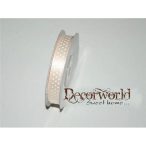 Szatén szalag pöttyös krém 10mm x 12yard