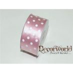 Szatén szalag pöttyös mályva 38mm x 12yard