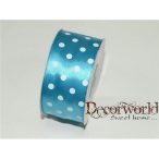 Szatén szalag pöttyös kék 38mm x 12yard