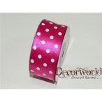 Szatén szalag pöttyös ciklámen 38mm x 12yard