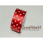 Szatén szalag pöttyös piros 38mm x 12yard