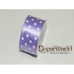 Szatén szalag pöttyös lila 38mm x 12yard