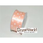 Szatén szalag pöttyös barack 38mm x 12yard