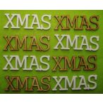 Fehér és natúr fa Xmas 8db/csomag 7,5x2,5cm