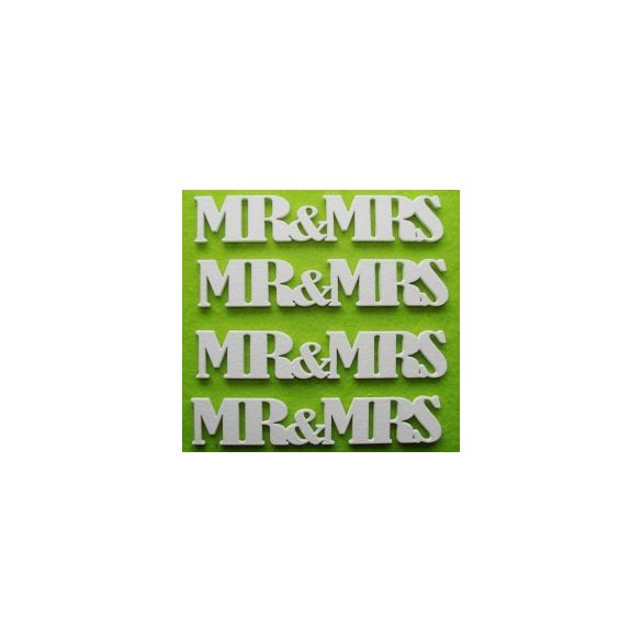 Fehér fa MR&MRS 15,5x3cm 4db/csomag