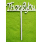 Fehér fa Beszúrós Thank You 1db 19x15cm