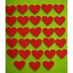 Piros fa romantik sziv 28db/csomag 3x2,5cm