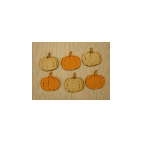 Vegyes színű fa tök 5x5cm 6db/csomag