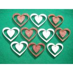 Csillámos fa lukas szív szível 10db/csomag 5x6cm