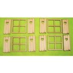   Natúr fa kocka ablak palettával 4 szett/csomag ablak 5x5 cm paletta 2db 2,5x5 cm